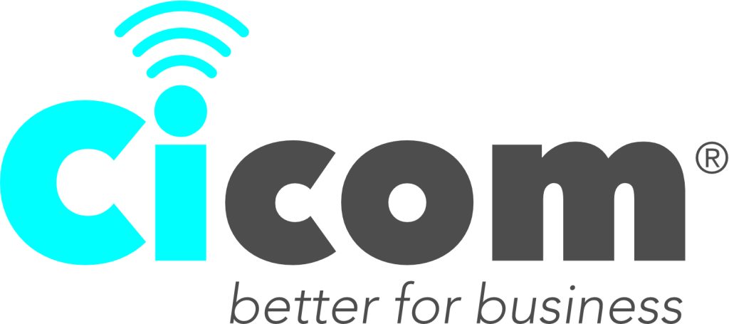 Cicom® Logo CMYK with brand promise – better for business