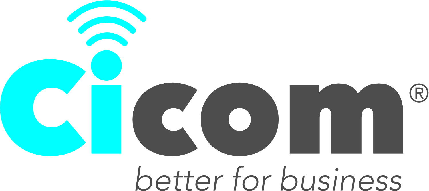 Cicom® Logo CMYK with brand promise – better for business